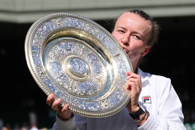 13 07 2024. London, United Kingdom. Barbora Krejcikova after winning Ladies Singles Final on day thirteen of the Wimbledon Tennis Championships in London.  xStephenxLockx xixImagesx IIM-25379-0073