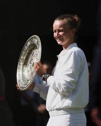 Barbora Krejcikova CZE with cup, trophy, award ceremony, presentation Tennis Wimbledon 2024 Grand Slam ITF ATP WTA AELTC London Great Britain 13 July 2024 Copyright: xJuergenxHasenkopfx