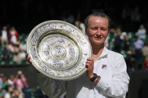 Barbora Krejcikova CZE with cup, trophy, award ceremony, presentation Tennis Wimbledon 2024 Grand Slam ITF ATP WTA AELTC London Great Britain 13 July 2024 Copyright: xJuergenxHasenkopfx