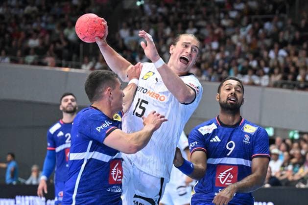 Handball international match Germany France on 13 7 24 in the Westfalenhalle in Dortmund Germanys Juri Knorr with ball Copyright: xDavidxInderliedx