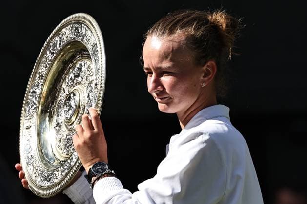 Barbora Krejcikova, CZE, after final of 2024 All England Lawn Tennis Championships at Wimbledon, womens singles, London, 13 07 2024