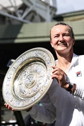 Barbora Krejcikova, CZE, after final of 2024 All England Lawn Tennis Championships at Wimbledon, womens singles, London, 13 07 2024