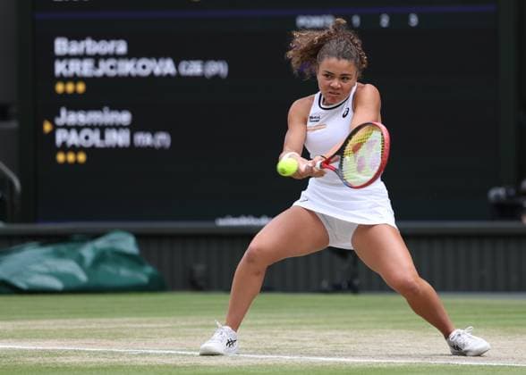 Jasmine Paolini ITA , Final, Final Tennis Wimbledon 2024 Grand Slam ITF ATP WTA AELTC London Great Britain 13 July 2024 Copyright: xJuergenxHasenkopfx