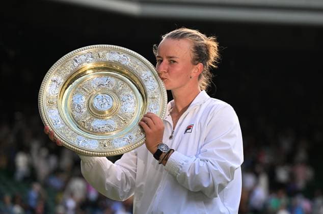 2024 Wimbledon Barbora Krejcikova CZE winning her first Wimbledon singles title