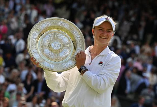 2024 Wimbledon Barbora Krejcikova CZE winning her first Wimbledon singles title