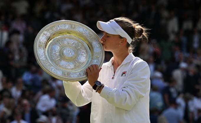 2024 Wimbledon Barbora Krejcikova CZE winning her first Wimbledon singles title