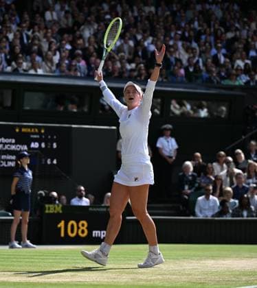 2024 Wimbledon Barbora Krejcikova CZE winning her first Wimbledon singles title