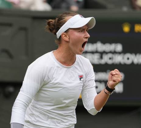 Lawn Tennis - 2024 Wimbledon Championship Ladies Singles Final - Barbora Krejcikova (CZE) v Jasmine Paolini (ITA) All England Lawn Tennis & Croquet Club - Saturday 13th July 2024 Barbora Krejcikova shouts 