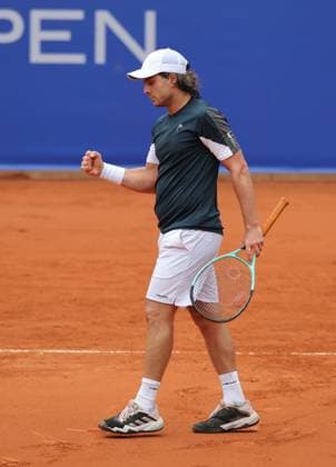 Tennis Men ATP, Tennis Men Tour 500 European Open Hamburg, Hamburg Open ATP 500 2024 Qualifying Round , 13 07 2024, Marco Trungelliti ARG is happy about winning the serve Copyright: FernandoxSoares