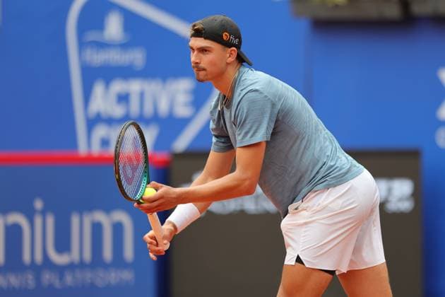 Tennis Men ATP, Tennis Men Tour 500 European Open Hamburg, Hamburg Open ATP 500 2024 Qualifying Round , 13 07 2024, Marko Topo GER serving Copyright: FernandoxSoares