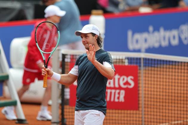 Tennis Men ATP, Tennis Men Tour 500 European Open Hamburg, Hamburg Open ATP 500 2024 Qualifying Round , 13 07 2024, Marco Trungelliti ARG celebrates his victory against Marko Topo GER Copyright: FernandoxSoares