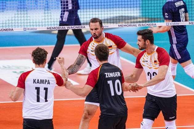 13.07.2024 KRAKOW UL. LEMA 7 ( POLAND ) SIATKOWKA MEZCZYZN ( MEN S VOLLEYBALL ) XXI MEMORIAL HUBERTA JERZEGO WAGNERA MECZ POLSKA - NIEMCY ( GAME POLAND - GERMANY ) NZ LUKAS KAMPA GYORGY GROZER JULIAN ZENGER TOBIAS BRAND EMOCJE ( EMOTIONS ) RADOSC ( JOY ) FOTO BORYS GOGULSKI CYFRASPORT NEWSPIX.PL --- Newspix.pl  20240713_CSBG_0022