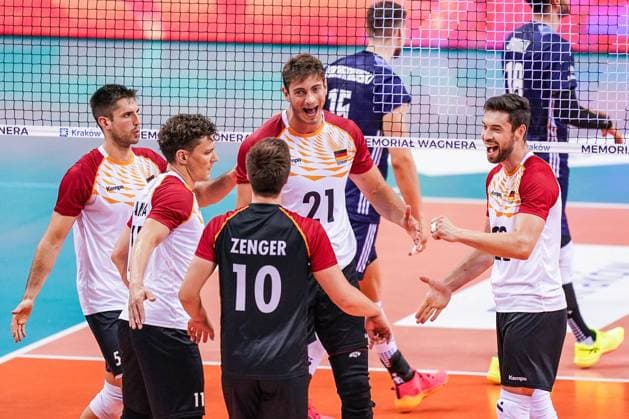 13.07.2024 KRAKOW UL. LEMA 7 ( POLAND ) SIATKOWKA MEZCZYZN ( MEN S VOLLEYBALL ) XXI MEMORIAL HUBERTA JERZEGO WAGNERA MECZ POLSKA - NIEMCY ( GAME POLAND - GERMANY ) NZ TOBIAS KRICK EMOCJE ( EMOTIONS ) RADOSC ( JOY ) FOTO BORYS GOGULSKI CYFRASPORT NEWSPIX.PL --- Newspix.pl  20240713_CSBG_0042