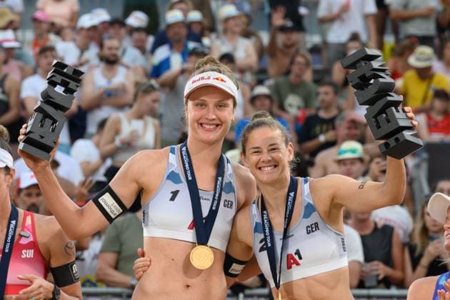 Beach Pro Tour Elite 16 Vienna, 13 07 2024, Vienna Svenja Mueller GER , Cinja Tillmann GER Beach Pro Tour Elite 16 Vienna, Vienna on 13 07 2024 Copyright: xBEAUTIFULxSPORTS PeterxWeberx