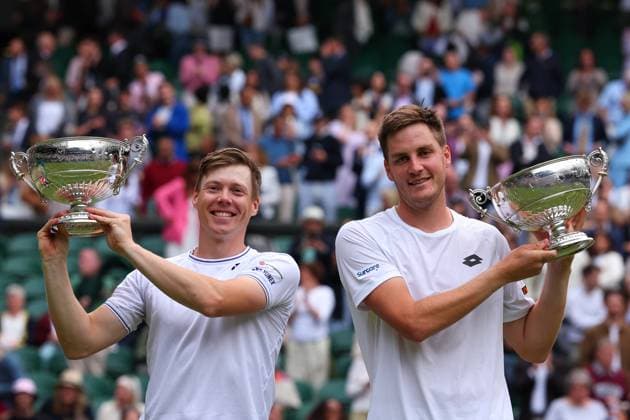 Tennis, Wimbledon, mens doubles final, winner Harri Heliovaara and Henry Patten