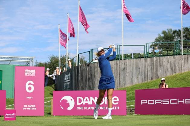 EVIAN-LES-BAINS, FRANCE - 13.07.2024: Anna Nordqvist (SWE) of The Amundi Evian Championship at the Evian Resort Golf Club on July 13, 2023 in Evian-les-Bains, France.