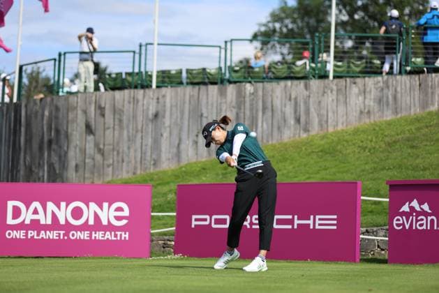 EVIAN-LES-BAINS, FRANCE - 13.07.2024: Hinako Shibuno (JPN) of The Amundi Evian Championship at the Evian Resort Golf Club on July 13, 2023 in Evian-les-Bains, France.