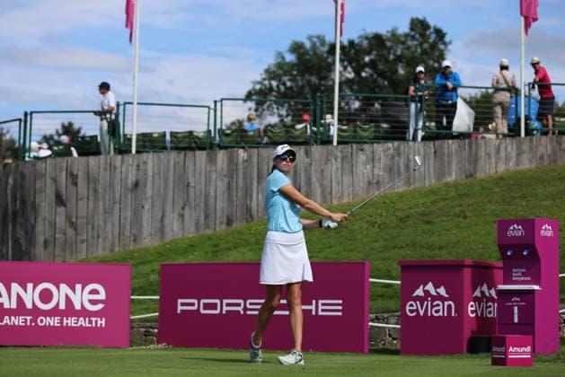 EVIAN-LES-BAINS, FRANCE - 13.07.2024: Elizabeth Szokol (USA) of The Amundi Evian Championship at the Evian Resort Golf Club on July 13, 2023 in Evian-les-Bains, France.