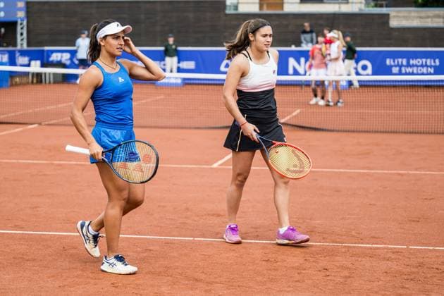 240714 Maria Lourdes CarlÃ of Argentina and Julia Riera of Argentina during the double final of Nordea Open day 7 on July 14, 2024 in Bastad Photo Niclas Jönsson BILDBYRAN COP 273 NO0280 tennis dam wta nordea open bastad dag 7 bbeng final double final  Copyright: NICLASxJÖNSSON BB240714NO013