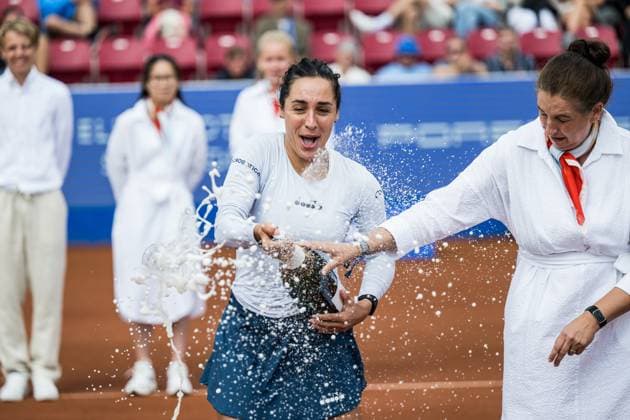 240714 Martina Trevisan of Italy celebrate after the final of Nordea Open day 7 on July 14, 2024 in Bastad Photo Niclas Jönsson BILDBYRAN COP 273 NO0280 tennis dam wta nordea open bastad dag 7 bbeng final double final  Copyright: NICLASxJÖNSSON BB240714NO022