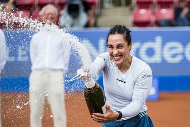 240714 Martina Trevisan of Italycelebrate after the final of Nordea Open day 7 on July 14, 2024 in Bastad Photo Niclas Jönsson BILDBYRAN COP 273 NO0280 tennis dam wta nordea open bastad dag 7 bbeng final double final  Copyright: NICLASxJÖNSSON BB240714NO026