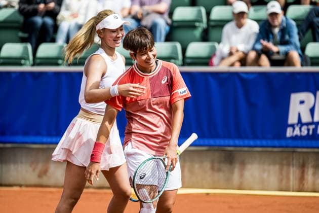 240714 Peangtarn Plipuech of Thailand and Tsao Chia yi of Taiwan celebrate during the final of Nordea Open day 7 on July 14, 2024 in Bastad Photo Niclas Jönsson BILDBYRAN COP 273 NO0280 tennis dam wta nordea open bastad dag 7 bbeng final double final jubel  Copyright: NICLASxJÖNSSON BB240714NO057