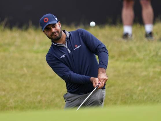 Shubhankar Sharma (IND) one the 18th hole. Genesis Scottish Open, Day 4, Golf, Renaissance Club, North Berwick, UK - 14 July 2024  Copyright: xStuartxWallace Shutterstockx 14576919i