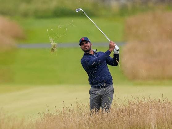 Shubhankar Sharma (IND) one the 18th hole. Genesis Scottish Open, Day 4, Golf, Renaissance Club, North Berwick, UK - 14 July 2024  Copyright: xStuartxWallace Shutterstockx 14576919a