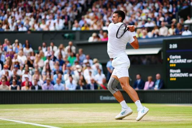Novak Djokovic during the Gentlemen s Singles final Wimbledon Tennis Championships, Day 14, The All England Lawn Tennis and Croquet Club, London, UK - 14 Jul 2024  Copyright: xJavierxGarcia Shutterstockx 14584814az
