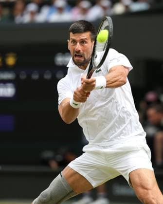 Novak Djokovic SRB , Mens Singles, Gentlemen s Singles, Final, Final Tennis Wimbledon 2024 Grand Slam ITF ATP WTA AELTC London Great Britain 14 July 2024 Copyright: xJuergenxHasenkopfx
