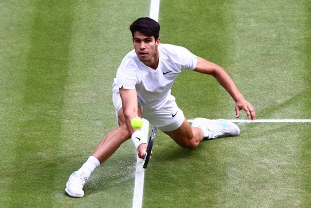 Carlos Alcaraz during the Gentlemen s Singles final Wimbledon Tennis Championships, Day 14, The All England Lawn Tennis and Croquet Club, London, UK - 14 Jul 2024  Copyright: xJamesxMarsh Shutterstockx 14584815bc