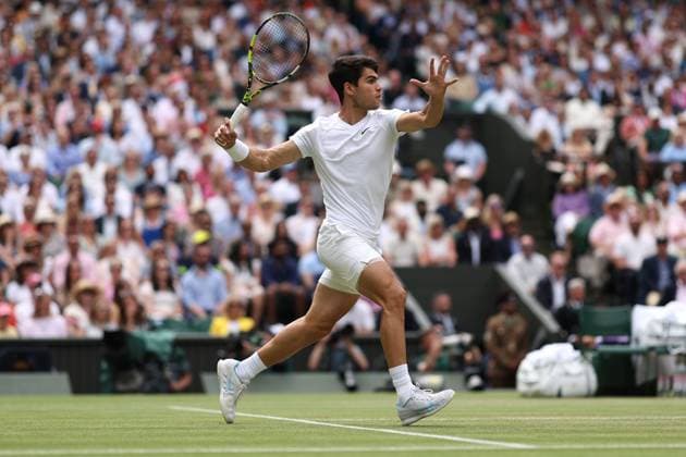 Carlos Alcaraz of Spain Wimbledon Tennis Championships, Day 14, The All England Lawn Tennis and Croquet Club, London, UK - 14 Jul 2024  Copyright: xEllaxLing Shutterstockx 14584816f