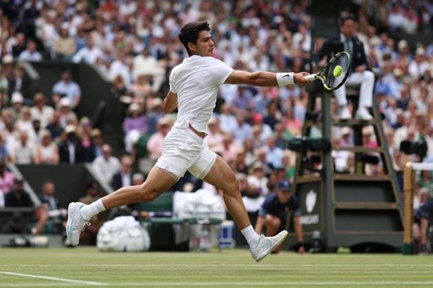 Carlos Alcaraz of Spain Wimbledon Tennis Championships, Day 14, The All England Lawn Tennis and Croquet Club, London, UK - 14 Jul 2024  Copyright: xEllaxLing Shutterstockx 14584816c