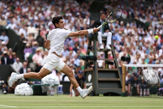 Carlos Alcaraz of Spain Wimbledon Tennis Championships, Day 14, The All England Lawn Tennis and Croquet Club, London, UK - 14 Jul 2024  Copyright: xEllaxLing Shutterstockx 14584816d