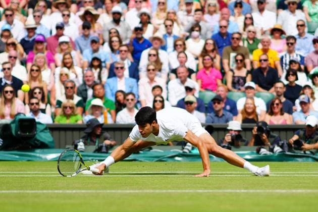 Carlos Alcaraz during the Gentlemen s Singles final Wimbledon Tennis Championships, Day 14, The All England Lawn Tennis and Croquet Club, London, UK - 14 Jul 2024  Copyright: xJavierxGarcia Shutterstockx 14584814ci