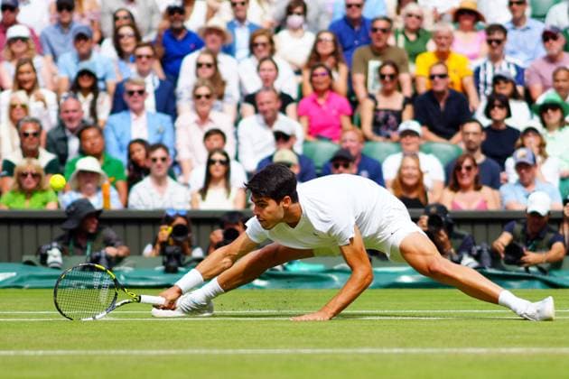 Carlos Alcaraz during the Gentlemen s Singles final Wimbledon Tennis Championships, Day 14, The All England Lawn Tennis and Croquet Club, London, UK - 14 Jul 2024  Copyright: xJavierxGarcia Shutterstockx 14584814cx