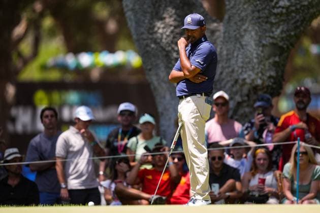July 14, 2024, Cadiz, Cadiz, SPAIN: Anirban Lahiri of Cleeks team looks on during the final round of the LIV Golf Andalucia at Golf Club Royal of Valderrama on July 14, 2024 in Cadiz, Spain. Cadiz SPAIN - ZUMAa181 20240714_zaa_a181_019 Copyright: xJoaquinxCorcherox