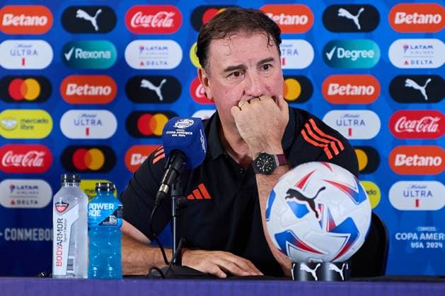 Sport Bilder des Tages RECORD DATE NOT STATED Copa America USA 2024 Colombia Training and press conference, PK, Pressekonferenz Nestor Lorenzo head coach of Colombia during press conference ahead of final match against Argentina as part of CONMEBOL Copa America USA 2024 at Hard Rock Stadium on July 13, 2024 in Miami Gardens, United States. MIAMI GARDENS FLORIDA UNITED STATES  Copyright: xJosexLuisxMelgarejox 20240713160834_CA_F_2024_COL_PRESS_LORENZO18