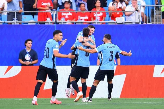 RECORD DATE NOT STATED Copa America USA 2024 Canada vs Uruguay - Third Place Rodrigo Betancur celebrates his goal 0-1 of Uruguay during third place match between Canada and Uruguay as part of CONMEBOL Copa America USA 2024 at Bank of America Stadium on July 13, 2024 in Charlotte, North Carolina, United States. CHARLOTTE NORTH CAROLINA UNITED STATES  Copyright: xAdrianxMaciasx 20240713191450_CA_3P_2024_CAN_URU_BETANCUR28