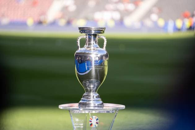 GER, Euro 2024, Final, Spain ESP vs England GBR 14 07 2024, Olympiastadion Berlin, Berlin, GER, Euro 2024, Final, Spain ESP vs England GBR In the picture In the picture European Championship trophy in the stadium nordphotoxGmbHxx xChristianxSchulze nph000300
