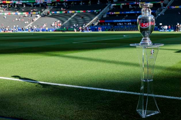 EURO 2024, Final, Spain - England, Henri Delaunay Cup is brought into the stadium