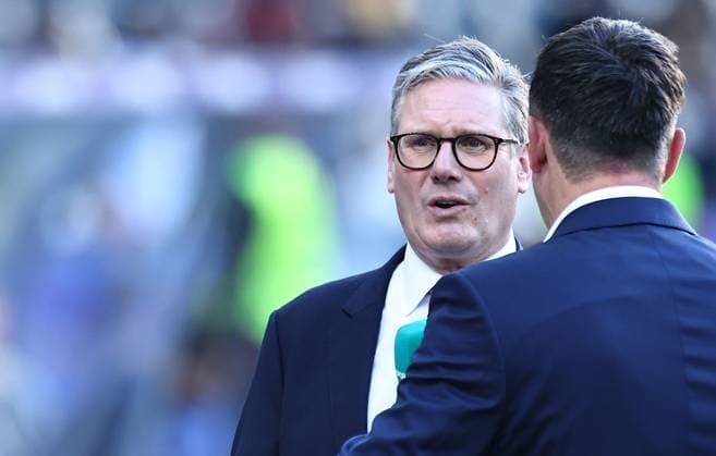 Sir Keir Starmer, Prime Minister of the United Kingdom interviewed by ITV Spain v England, UEFA European Championship, EM, Europameisterschaft 2024, Final, Football, Olympiastadion, Berlin, Germany, 14 Jul 2024 EDITORIAL USE ONLY No use with unauthorised audio, video, data, fixture lists, club league logos or live services. Online in-match use limited to 120 images, no video emulation. No use in betting, games or single club league player publications. Copyright: xMichaelxZemanek Shutterstockx 14583343t
