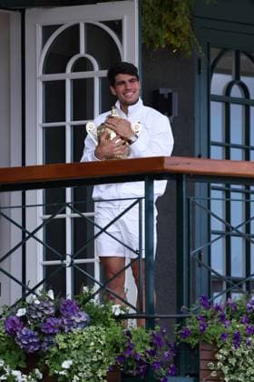 Carlos Alcaraz (Spa) defeated Novak Djokovic (Ser) in the Wimbledon final TENNIS : Wimbledon 2024 -14 07 2024 AntoineCouvercelle Panoramic 