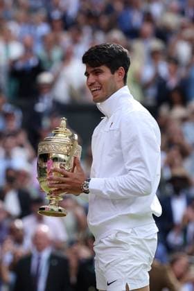 Carlos Alcaraz (Spa) defeated Novak Djokovic (Ser) in the Wimbledon final TENNIS : Wimbledon 2024 -14 07 2024 AntoineCouvercelle Panoramic 