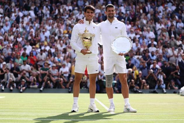 Carlos Alcaraz (Spa) defeated Novak Djokovic (Ser) in the Wimbledon final TENNIS : Wimbledon 2024 -14 07 2024 AntoineCouvercelle Panoramic 
