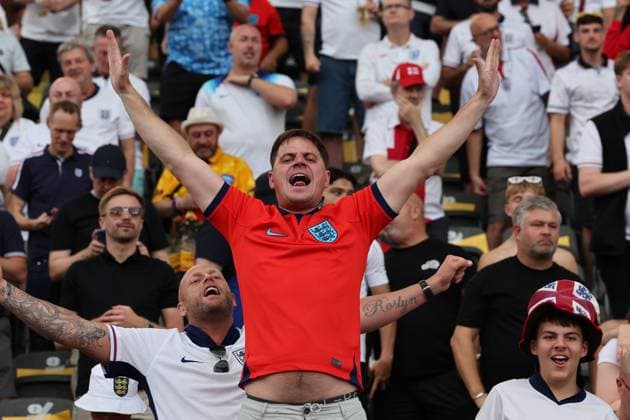 Spain v England UEFA EURO, EM, Europameisterschaft,Fussball 2024 Final England fans during the UEFA Euro 2024 Final between Spain and England at Olympiastadion, Berlin UK Newspapers OUT Copyright: xPaulxChestertonx FIL-20347-0055