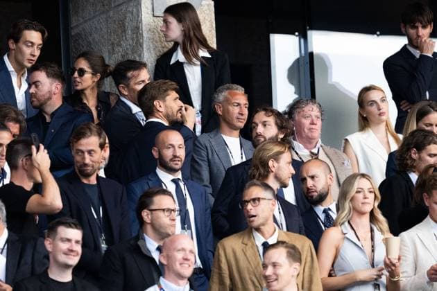 240714 Henrik Larsson in the stands ahead of the UEFA Euro 2024 Football Championship final between Spain and England on July 14, 2024 in Berlin Photo Mathias Bergeld BILDBYRAN code MB MB0946 fotboll football soccer fotballs em europamästerskap em uefa euro uefa european football championship euro 2024 final spanien spain england bbeng  Copyright: MATHIASxBERGELD BB240714MB046