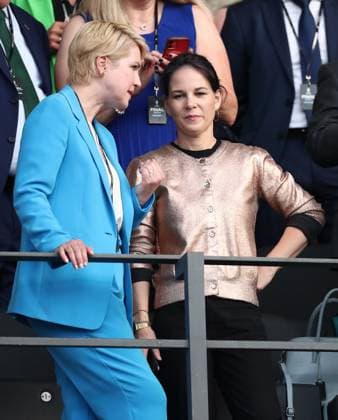 14 07 2024, xtgx, European Football Championship 2024 Final, Spain England emspor, f l Manuela Schwesig Minister President of Mecklenburg-Vorpommern , Annalena Baerbock Federal Minister of Foreign Affairs of the Federal Republic of Germany, Bündnis 90 Die Grünen UEFA REGULATIONS PROHIBIT ANY USE OF PHOTOGRAPHS as IMAGE SEQUENCES and or QUASI VIDEO Berlin