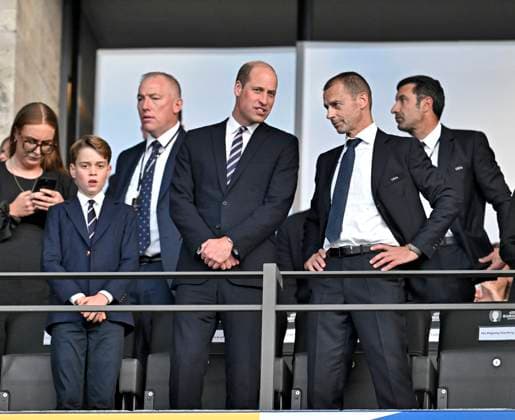 14 07 2024, Football UEFA EURO 2024, Final at Berlin Olympic Stadium, Spain England, William , Prince of Wales England and son George England