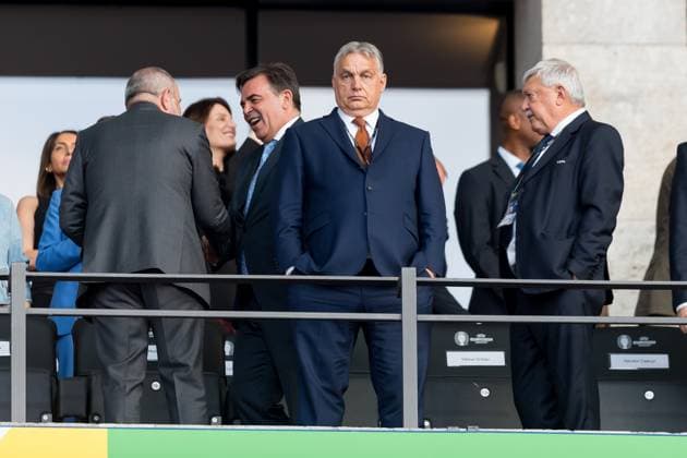 Football, Men, Season 2023 24, UEFA Euro EM 2024, Final in Berlin, Spain England, Viktor Orban Prime Minister of Hungary , 14 07 2024, Copyright: xSebastianxRäppold MatthiasxKochx